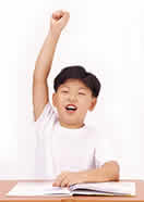 Boy Raising Hand
